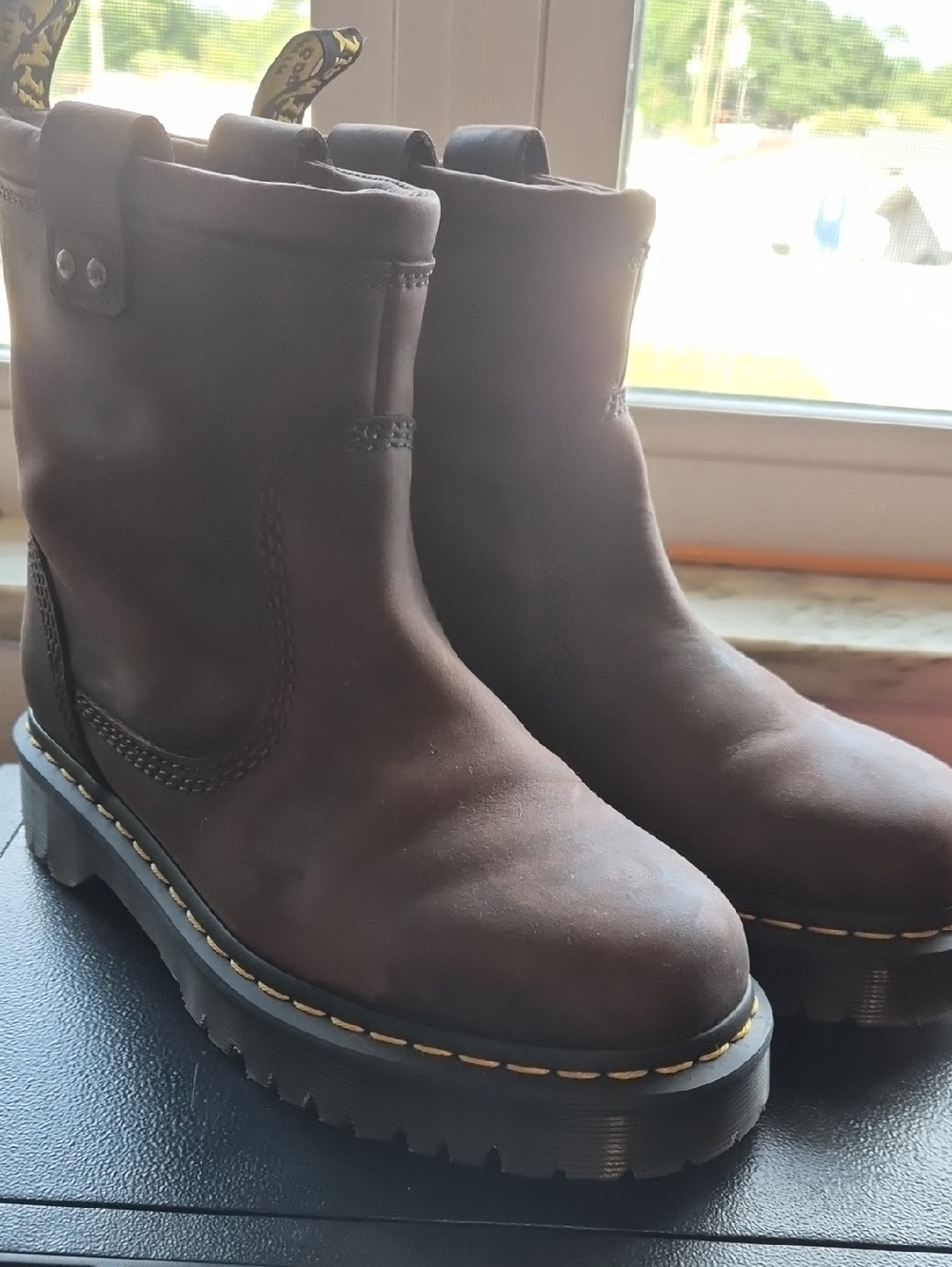 Dr. Martens Brown Leather Lug Sole Ankle Boots